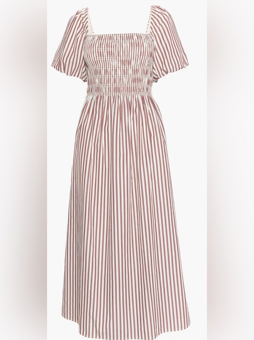 New Hill House Julia nap dress in rust stripe - Picture 4 of 11